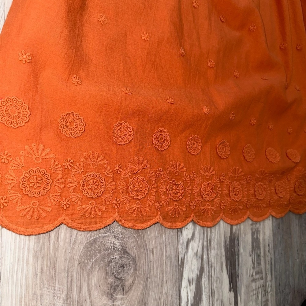 apt. 9 Top Blouse Short Sleeves Square Neck Pullover Women's Medium Orange - Picture 3 of 5